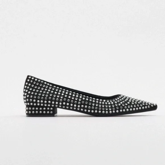 ZARA Crystal Ballet Flats NWT - Picture 6 of 12